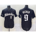 Milwaukee Brewers #9 Bob Uecker Black Jereymy 'Gothic 414 Shadows Edition' Vapor Premier Limited Stitched Jersey
