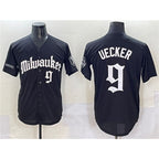 Milwaukee Brewers #9 Bob Uecker Black Jereymy 'Gothic 414 Shadows Edition' Vapor Premier Limited Stitched Jersey