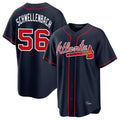 Atlanta Braves #56 Spencer Schwellenbach Player Navy Jereymy Home Game Stitched Jerseys