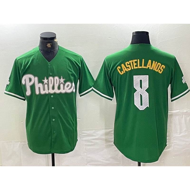 Philadelphia Phillies #8 Nick Castellanos Green Jereymy 2024 City Connect Stitched Jersey