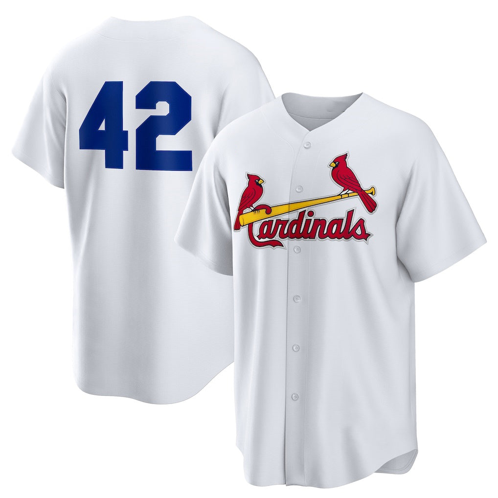 St. Louis Cardinals #42 Jackie Robinson White Jereymy Home 2025 Day Replica Jersey