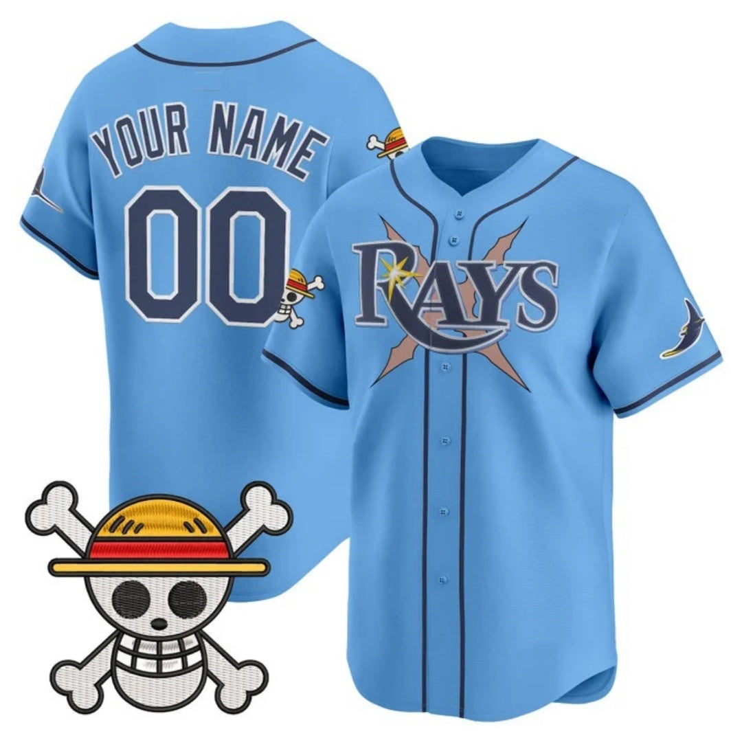 Custom Tampa Bay Rays x One Piece Blue Jereymy Vapor Premier Limited Jersey - Stitched