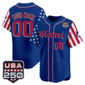 Custom Miami Marlins Royal Jereymy America 250 Edition Vapor Premier Limited Stitched Jerseys