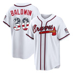 Atlanta Braves #30 Drake Baldwin Player White Jereymy USA 250 Fourth Of July Limited Home Game Stitched Jerseys