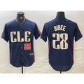 Cleveland Guardians #28 Tanner Bibee Number Navy Jereymy 2024 City Connect Limited Stitched Jersey