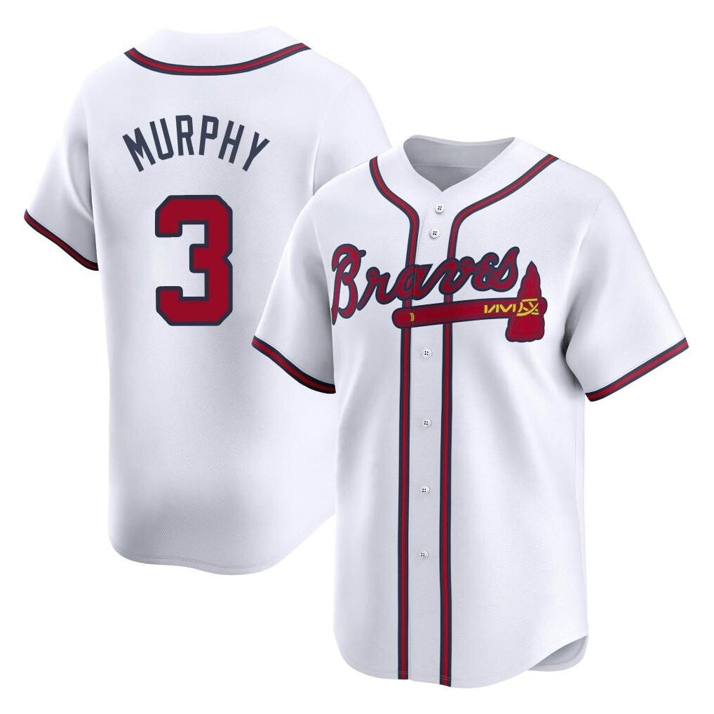 Atlanta Braves #3 Dale Murphy Player White Jereymy Limited Home Game Stitched Jerseys