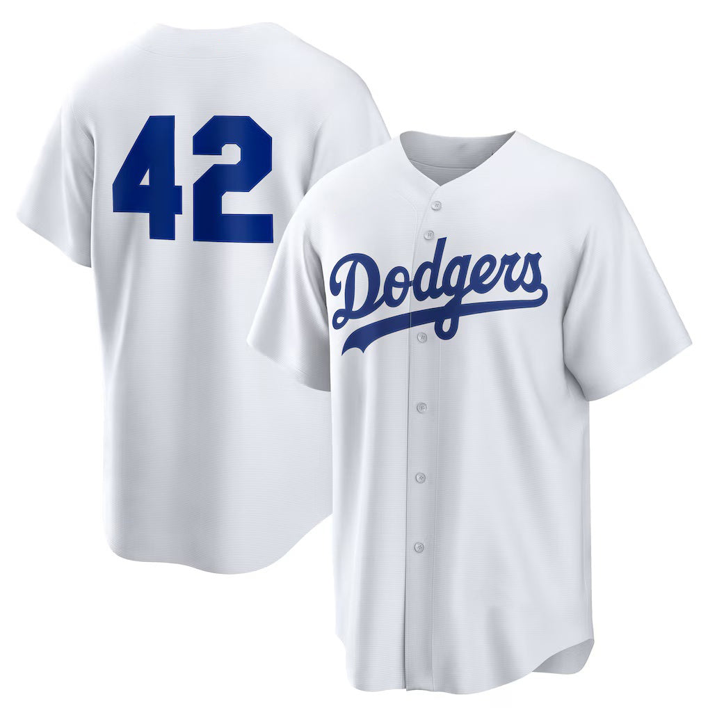 Los Angeles Dodgers #42 White Jereymy Home 2025 Jackie Robinson Day Replica Jersey