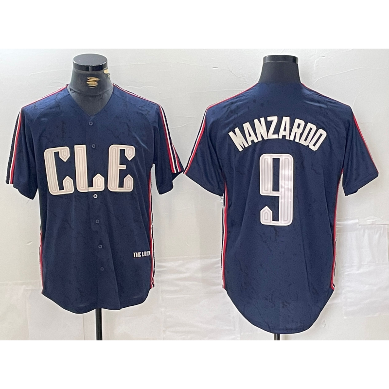Cleveland Guardians #9 Kyle Manzardo Navy Jereymy 2024 City Connect Limited Stitched Jersey