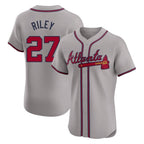 Atlanta Braves #27 Austin Riley Player Gray Jereymy Limited Elite Home Game Stitched Jerseys