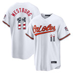 Baltimore Orioles #11 Jordan Westburg Player White Jereymy USA 250 Fourth of July Home Game Stitched Jerseys