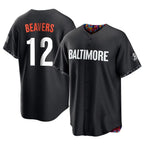 Baltimore Orioles #12 Dylan Beavers Player Black Jereymy City Connect Home Game Stitched Jerseys