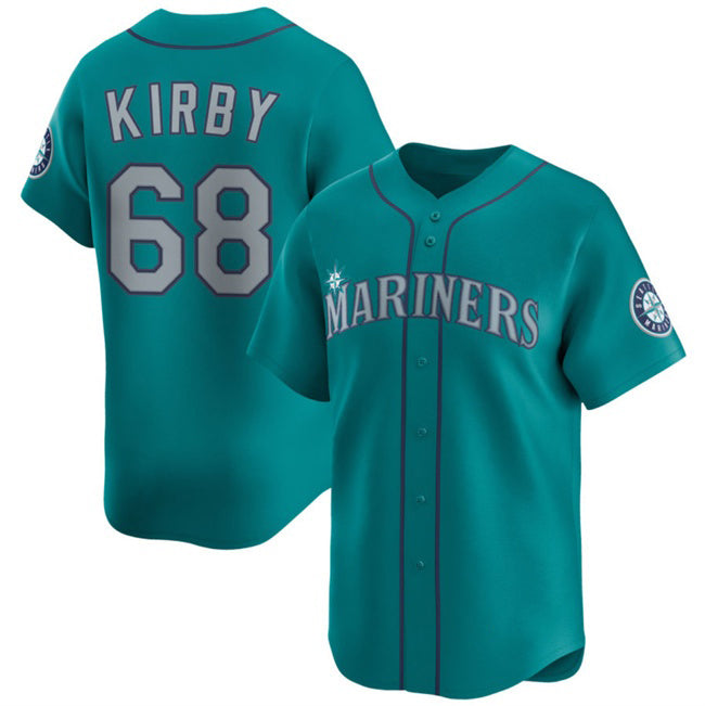 Seattle Mariners #68 George Kirby Aqua Jereymy Limited Stitched Jersey