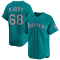 Seattle Mariners #68 George Kirby Aqua Jereymy Limited Stitched Jersey