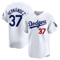 Los Angeles Dodgers #37 Teoscar Hernandez White Jereymy 2024 Home Limited Stitched Jersey
