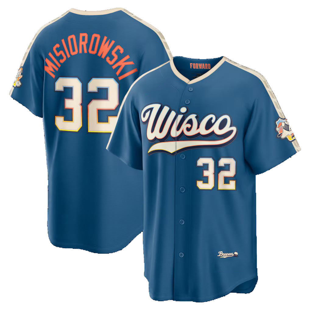 Milwaukee Brewers #32 Jacob Misiorowski Mineral Blue Jereymy 2026 City Connect Stadium Jersey