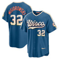 Milwaukee Brewers #32 Jacob Misiorowski Mineral Blue Jereymy 2026 City Connect Stadium Jersey