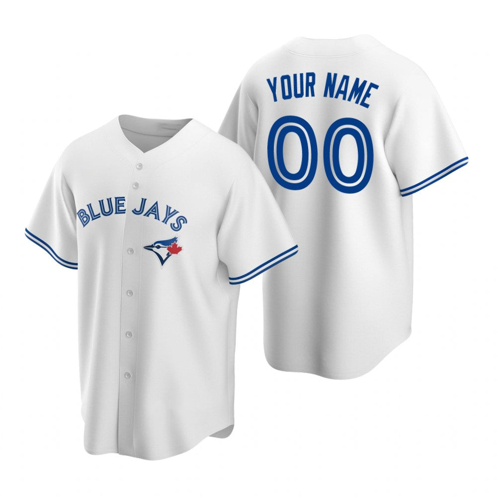 Custom Toronto Blue Jays White Jereymy Stitched Cool Base Home Jersey