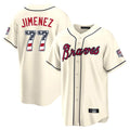 Atlanta Braves #77 Joe Jimenez Player Cream Jereymy USA 250 Fourth Of July Limited Home Game Stitched Jerseys