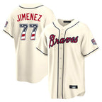 Atlanta Braves #77 Joe Jimenez Player Cream Jereymy USA 250 Fourth Of July Limited Home Game Stitched Jerseys