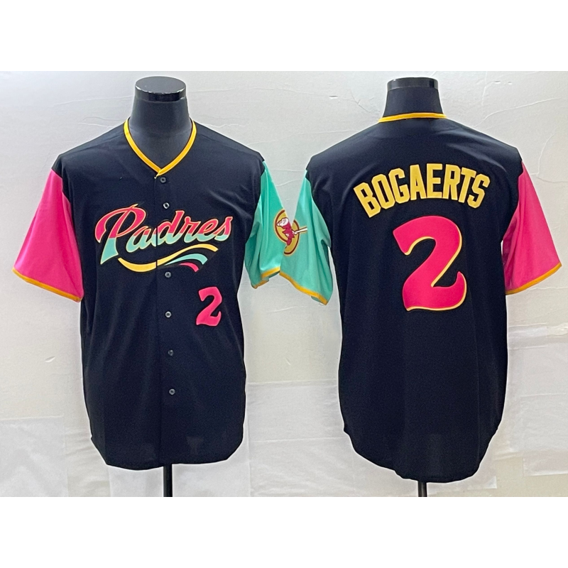 San Diego Padres #2 Xander Bogaerts Number 2022 Black Jereymy City Connect Cool Base Stitched Jersey
