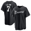 Atlanta Braves #7 Ha-Seong Kim Player Black Jereymy Home Game Stitched Jerseys