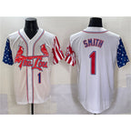 St. Louis Cardinals #1 Ozzie Smith White Jereymy Independence Day Vapor Premier Limited Stitched Jersey