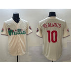 Philadelphia Phillies #10 J.T. Realmuto Cream Jereymy Phanatic Limited Stitched Jersey