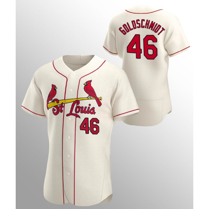 St. Louis Cardinals #46 Paul Goldschmidt Cream Jereymy Flex Base Stitched Jersey