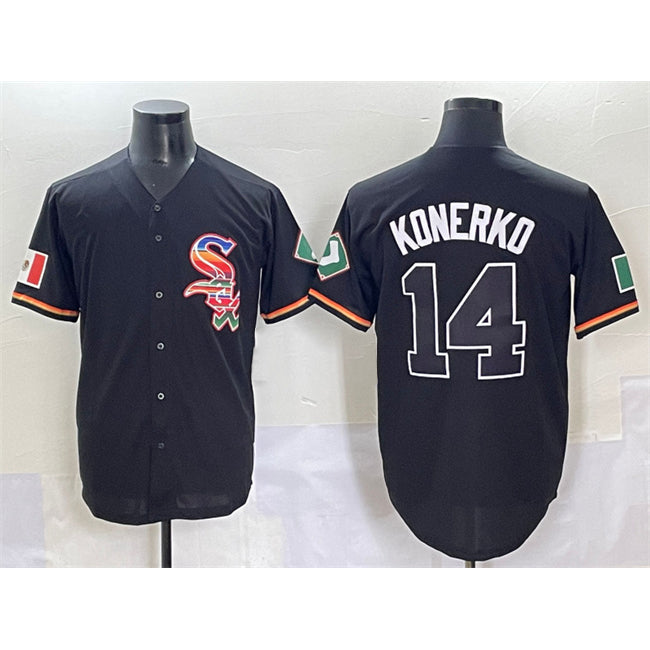 Chicago White Sox #14 Paul Konerko Black Jereymy Mexico Limited Stitched Jersey