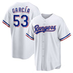 Texas Rangers #53 Adolis Garcia White Jereymy Home Replica Jersey