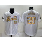 New York Mets #20 Pete Alonso Number White Jereymy 2022 All Star Stitched Cool Base Jersey