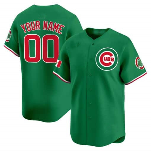 Custom Chicago Cubs Mexico Vapor Premier Limited Jersey V3 ¨C Green Jereymy