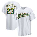 Oakland Athletics #23 Shea Langeliers White Jereymy Home Replica Jersey