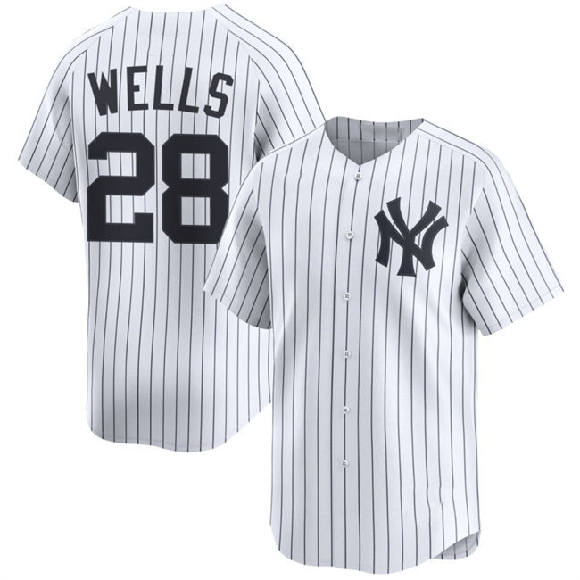 New York Yankees #28 Austin Wells White Jereymy Home Limited Player Jersey