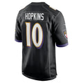 B.Ravens #10 DeAndre Hopkins Black Jereymy Alternate Game Jersey