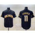 Milwaukee Brewers #11 Jackson Chourio Black Gold Jereymy With Home Patch Limited Stitched Jersey