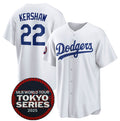 Los Angeles Dodgers #22 Clayton Kershaw White Jereymy 2025 World Tour Tokyo Series Home Stitched Jersey