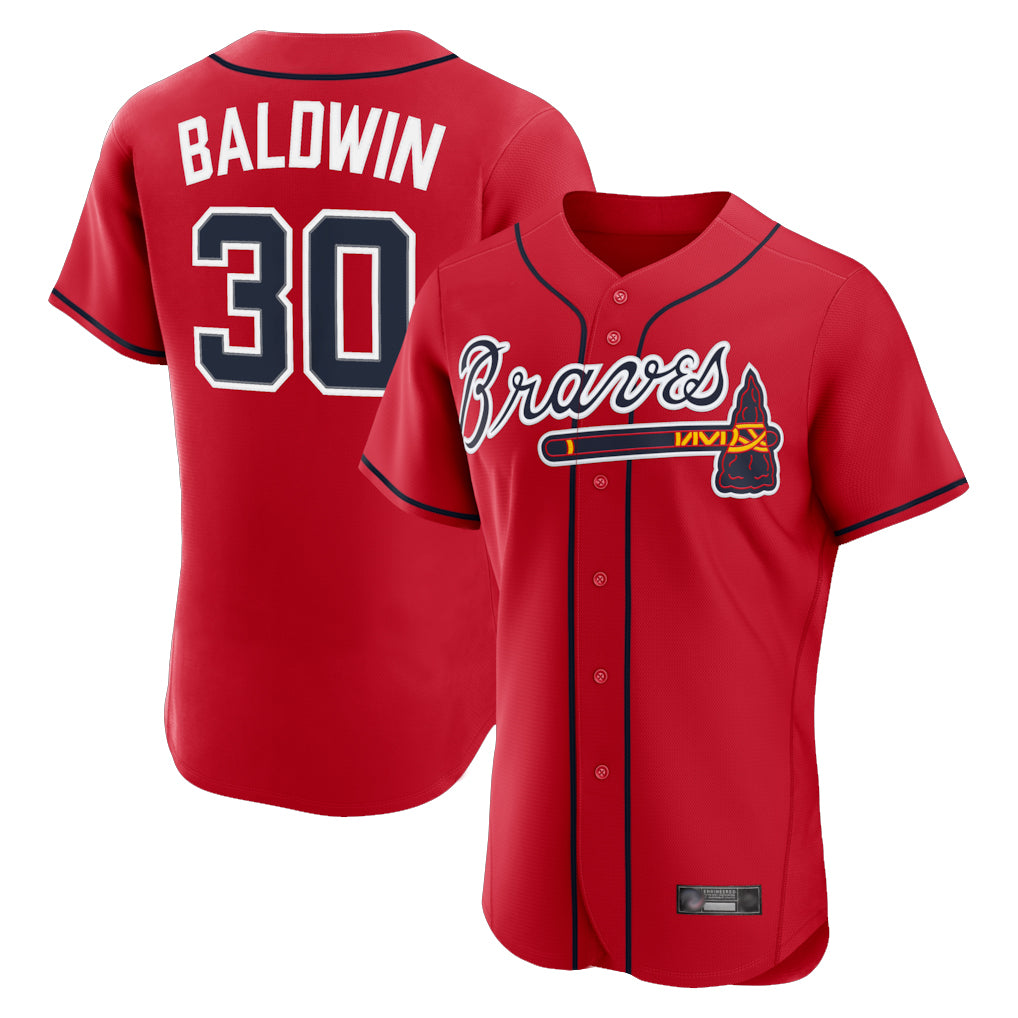 Atlanta Braves #30 Drake Baldwin Player Red Jereymy Limited Elite Home Game Stitched Jerseys