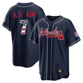 Atlanta Braves #7 Ha-Seong Kim Player Navy Jereymy USA 250 Fourth Of July Limited Home Game Stitched Jerseys