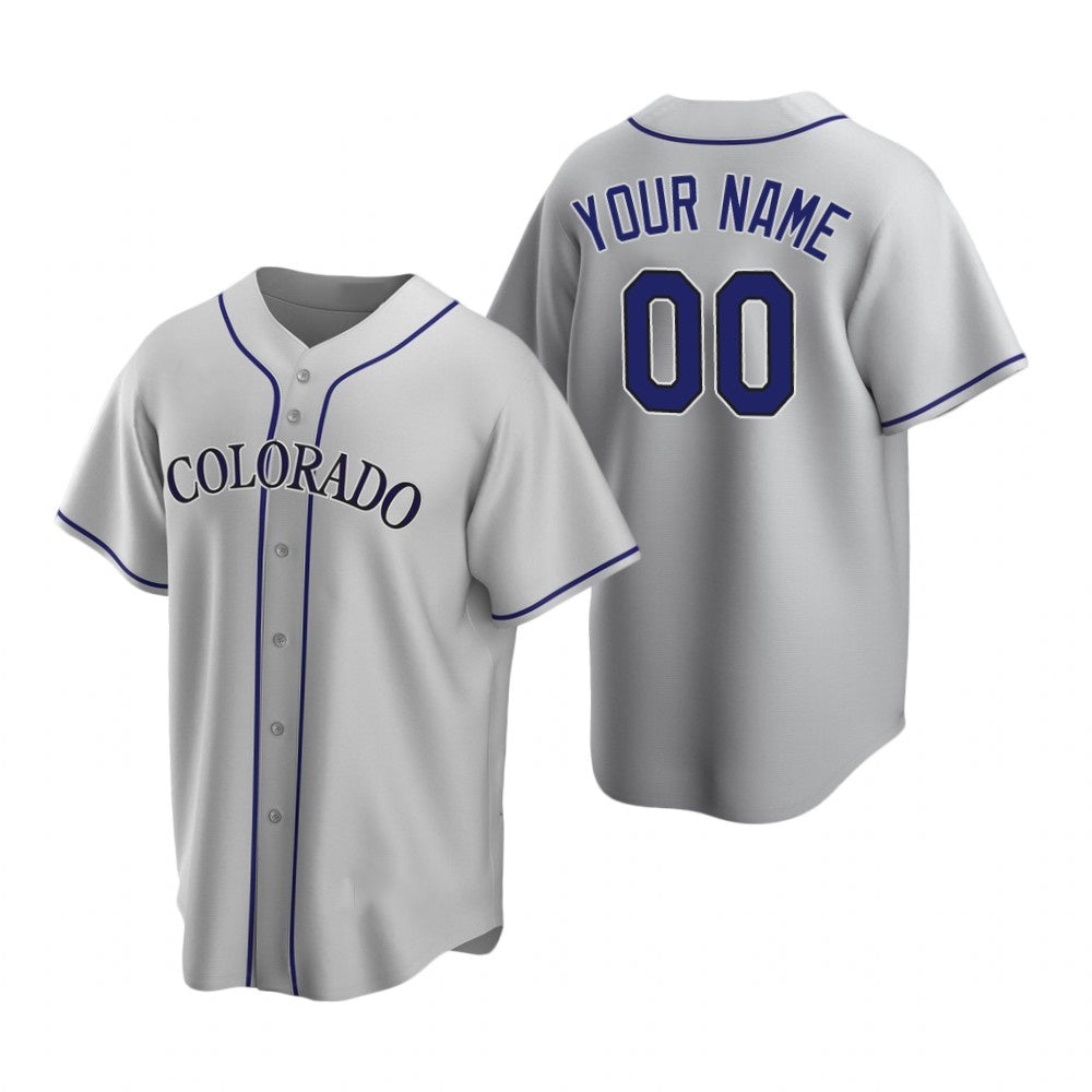 Custom Colorado Rockies Gray Jereymy Stitched Cool Base Road Jersey