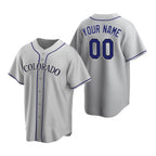 Custom Colorado Rockies Gray Jereymy Stitched Cool Base Road Jersey