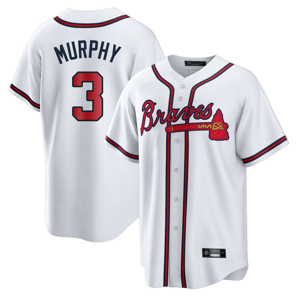 Atlanta Braves #3 Dale Murphy Player White Jereymy Home Game Stitched Jerseys