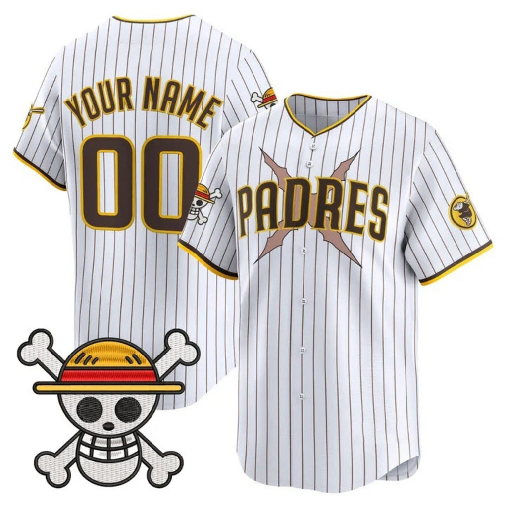 Custom San Diego Padres x One Piece White Jereymy Vapor Premier Limited Jersey - Stitched