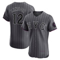 New York Mets #12 Francisco Lindor Gray Jereymy City Connect Elite Jersey