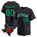 Custom Houston Astros Mexico Texas Black Jereymy Patch Vapor Premier Limited Jersey V3 ¨C All Stitched