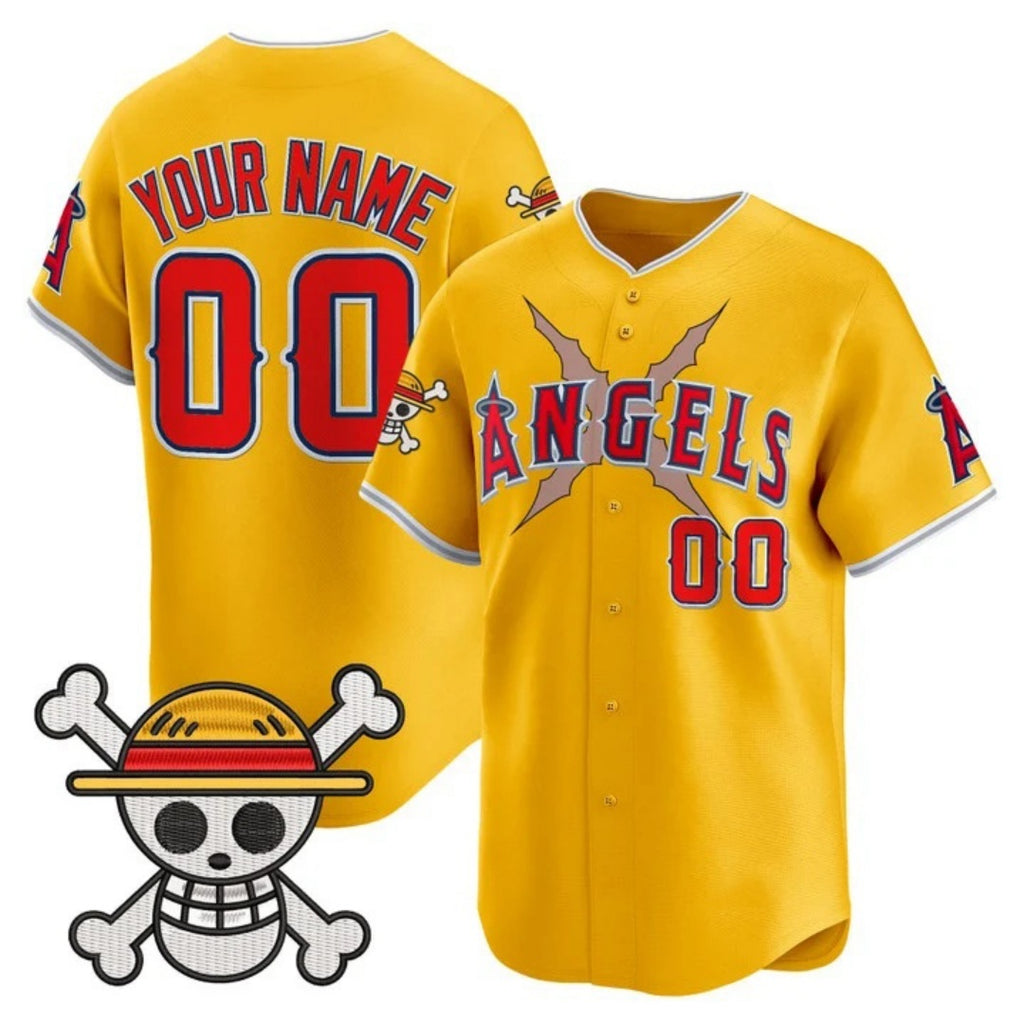 Custom Los Angeles Angels x One Piece Gold Jereymy Vapor Premier Limited Jersey - Stitched