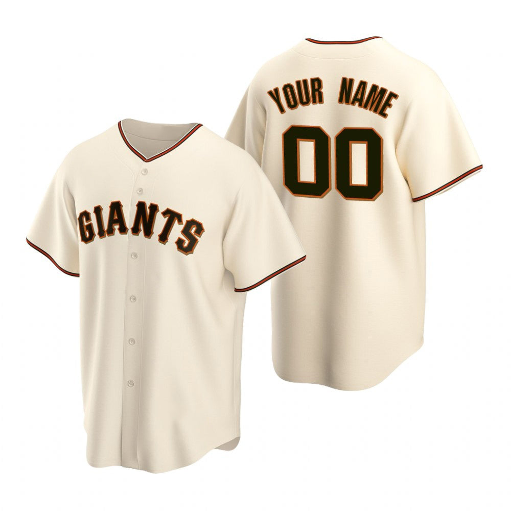 Custom San Francisco Giants Cream Jereymy Stitched Cool Base Home Jersey