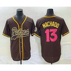 San Diego Padres #13 Manny Machado Brown Jereymy NEW 2023 City Connect Cool Base Stitched Jersey 2