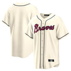 Atlanta Braves Cream Jereymy Home Game Blank Player Stitched Jerseys