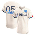 Los Angeles Dodgers #5 Freddie Freeman Cream Jereymy City Connect Elite Jersey